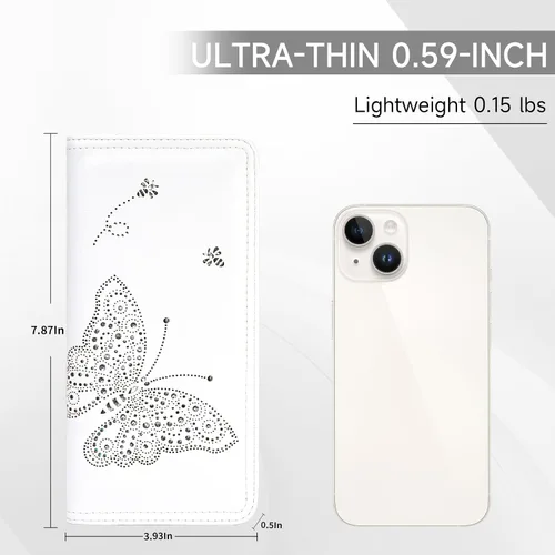 Miniatura 2 de KITEVIUN Cartera RFID para Mujeres Ultra Delgada Fina Cartera de Mujer Compacta Clutch Cartera Larga para Damas, 01-Blanco, Moderno