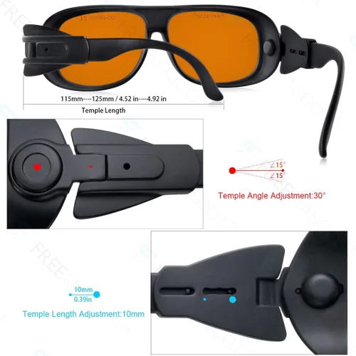 Miniatura 2 de FreeMascot OD 6+ 190nm-490nm Longitud de onda UV luz ultravioleta/violeta y gafas de seguridad láser azules