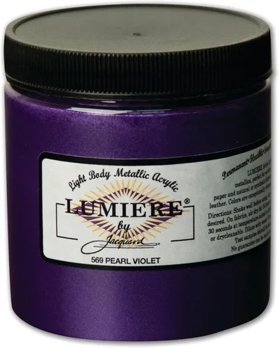 Miniatura 31 de Jacquard Lumiere Pintura para Tela de 2.25oz Turquesa Nacarado - Pintura Metálica para Tela, Cuero, Lienzo, Papel y Madera - Pintura Acrílica