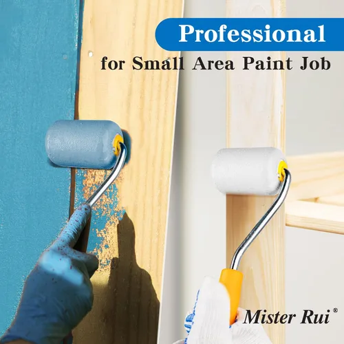 Miniatura 2 de Rodillo de pintura de espuma Mister Rui, paquete de 20 rodillos de espuma de 2 pulgadas, recambios de rodillo de pintura de espuma pequeño, mini