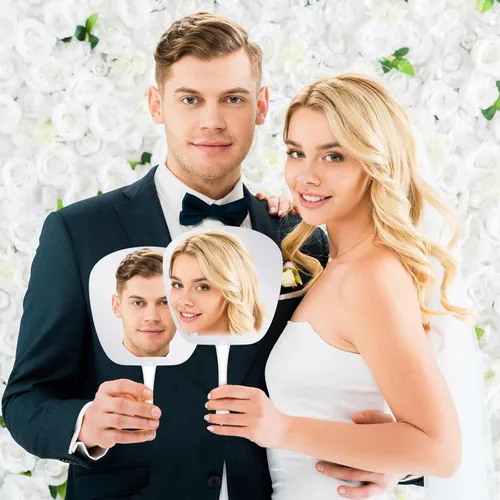 Miniatura 3 de 10 piezas de recorte de cabeza grande, accesorios personalizados para fanáticos de la boda, cara recortada en un palo, decoración de fiesta de fotos