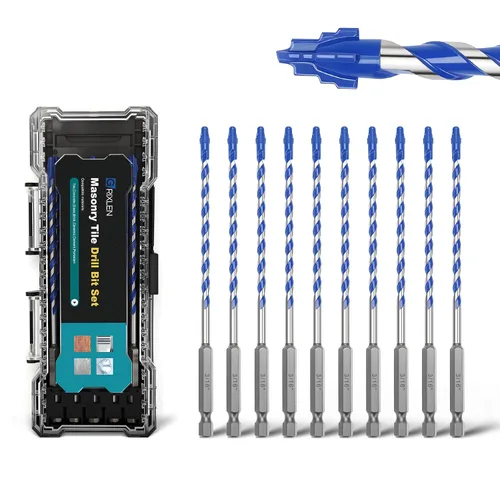Miniatura 11 de Paquete de 5 brocas para azulejos de 1/2 pulgada, brocas de mampostería con vástago hexagonal para azulejos, hormigón, ladrillo, vidrio, porcelana