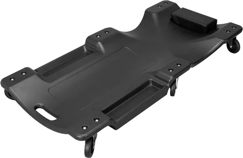 Miniatura 8 de BIG RED 36" Carretilla de taller rodante, carretilla de taller de plástico moldeado por soplado con soporte para la cabeza acolchado con 4 ruedas