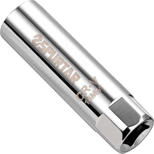 Spurtar Enchufe de bujía de 0.55 pulgadas (0.551 in) de pared delgada magnética - Diseño de 12 puntos compatible con BMW, Mercedes, Nissan, Mini