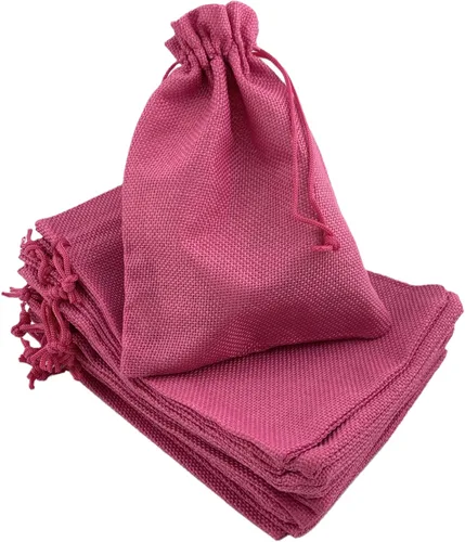 Miniatura 42 de Palmhomee Paquete de 20 bolsas de regalo de arpillera con cordón, bolsas de joyería de lino, bolsas de yute de boda para joyas y bolsas