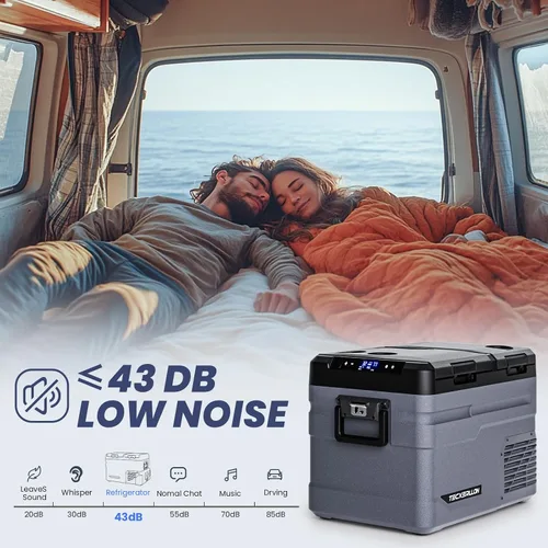Miniatura 9 de TECXERLLON Refrigerador eléctrico de doble zona para automóvil de 12 voltios, congelador portátil de 40 cuartos de galón con control de APP