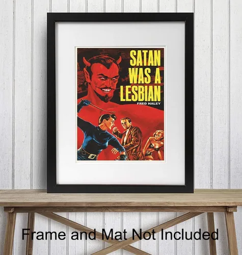 Miniatura 2 de Cartel de Satanás Era Una Lesbiana - Arte de Pared Vintage Retro de Película en Impresión - Regalos Lésbicos para Novia - Imagen Única y Genial