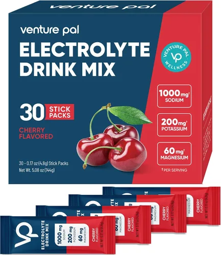 Miniatura 12 de Venture Pal Paquete de electrolitos en polvo sin azúcar con alto contenido de sodio, paquetes de hidratación cero calorías con vitamina, sodio