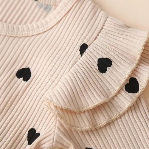 Miniatura 5 de Conjunto de mameluco y pantalón de manga larga para niña de 3 piezas