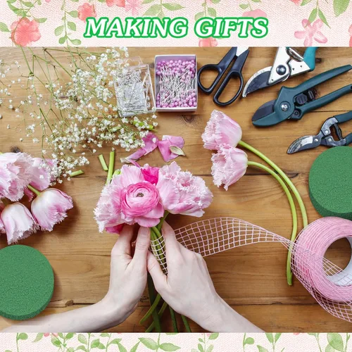Miniatura 6 de 6 bloques de espuma florales redondos de 3.8 pulgadas, espuma de flores verdes húmedas y secas para flores frescas y artificiales, boda