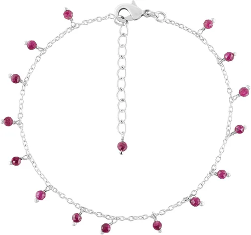 Miniatura 77 de Yanara Tobilleras de piedras preciosas para mujer, piedra natal natural, chapada en plata, joyería hecha a mano en 8.5 + 1.5 pulgadas, cristales