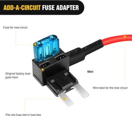 Miniatura 5 de Nilight Portafusibles para añadir a un circuito, adaptador de llave de fusible Mini ATM APM Blade, paquete de 10, 2 años de garantía 10 piezas mini