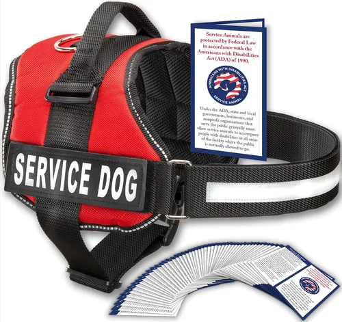 Miniatura 13 de Arnés Industrial Puppy para perros con correas y asa, y chaleco con parche reflectante, en un cómodo diseño de malla, Bright Red 2-Rojo Brillante