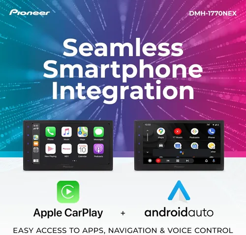 Miniatura 3 de Pioneer DMH-1770NEX Receptor multimedia digital de doble DIN, Apple CarPlay con cable y Android Auto, pantalla táctil capacitiva de 6.8
