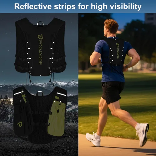Miniatura 6 de BECOJADDE Chaleco de Hidratación Mochila para Correr para Hombres Mujeres, Mochila de Hidratación Ligera de 5L para Correr, Chaleco de Hidratación