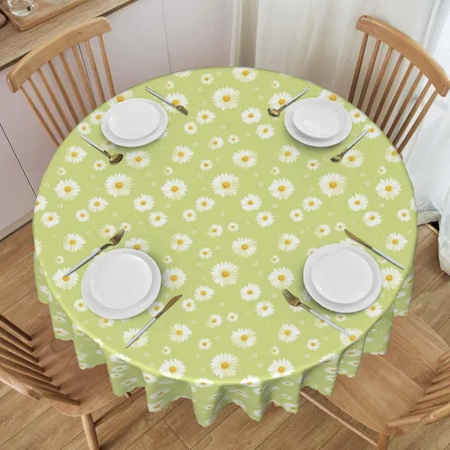 Miniatura 32 de Mantel redondo de 60 x 60 pulgadas con diseño de campanas de Navidad, de poliéster, resistente a las manchas y a las arrugas, mantel para cocina