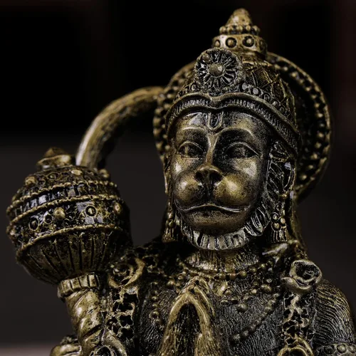 Miniatura 3 de Estatua hindú del Señor del Dios Volador-Hanuman - Figura mitológica Hanuman para el hogar Templo Mandir Decoración Estatua de mesa