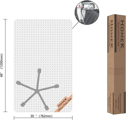 Miniatura 8 de Tapete para silla de oficina para alfombra de pelo bajo, 30 x 48 pulgadas, tapete transparente para silla de escritorio de oficina para suelos Claro
