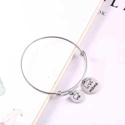 Miniatura 2 de Pulsera de oso de mamá con brazalete ajustable de 1, 2, 3 cachorros, regalo para mamá