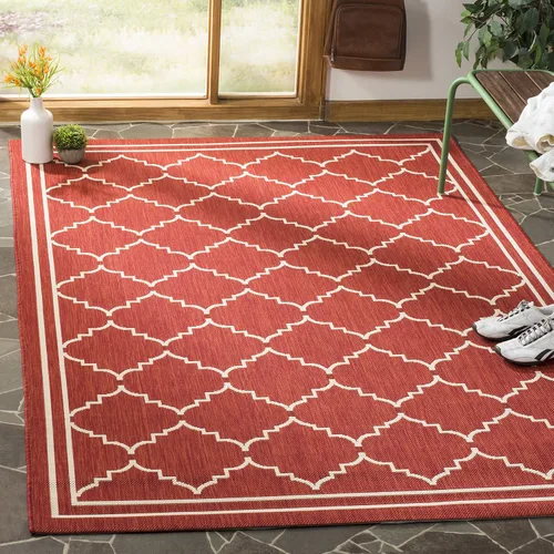 Miniatura 13 de SAFAVIEH Alfombra lavable para exteriores, colección Courtyard de 2.3 x 6.7 pies, color negro y crema, no desprende pelusa y de fácil limpieza