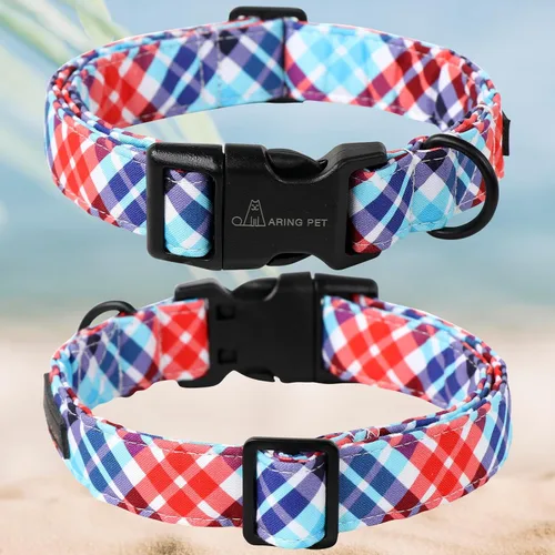 Miniatura 187 de Aring Pet Collar de algodón, lindo, con hebilla de liberación rápida, para bodas, para perros pequeños, medianos y grandes, rosa Terciopelo rosa