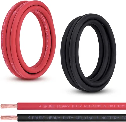Miniatura 42 de Cable de Batería Calibre 2/0, 10 Pies Rojo + 10 Pies Negro 2/0 AWG Cable de Alambre de Soldadura de Cobre Puro, para Automotriz, Batería, Solar