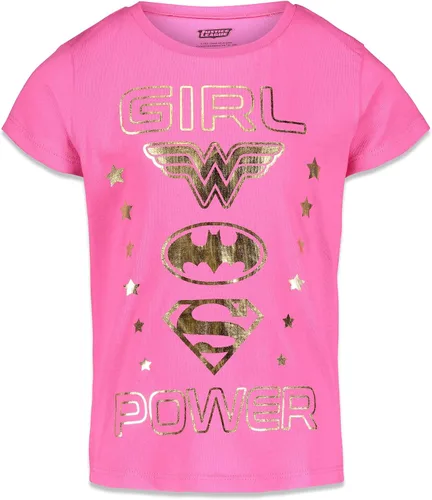 Miniatura 6 de DC Comics Wonder Woman - Paquete de 4 camisetas para niñas, Oro