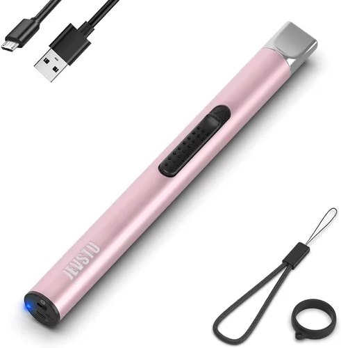 Miniatura 12 de Encendedor de velas, eléctrico recargable con arco USB, resistente al viento, sin llama, encendedor de plasma de palo largo con cuerda y anillo, sin