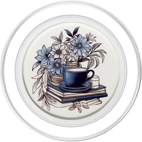 Miniatura 2 de Books Are My Therapy Lover Librarian Line Art Floral PopSockets MagSafe PopGrip para iPhone