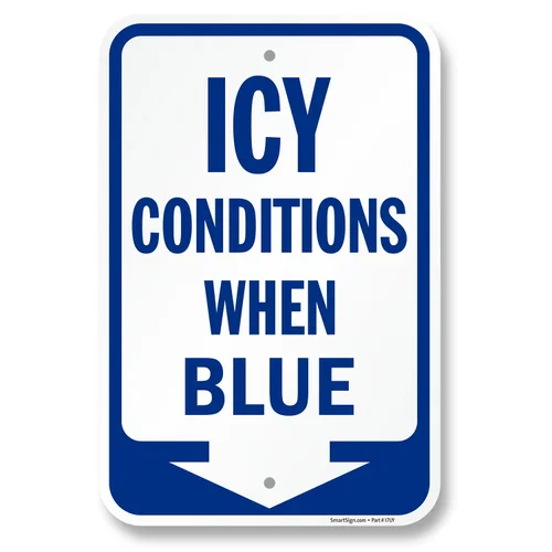 Miniatura 9 de Señal de alerta de hielo SmartSign - 12 x 7 pulgadas, indicador sensible a la temperatura de montaje universal con soporte de sección posterior, Kit