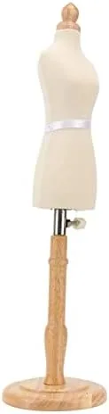 Miniatura 6 de Eujgoov Maniquí de vestido femenino de muñeca, forma de vestido de costura, forma de vestido femenino, forma de torso, madera de haya con base