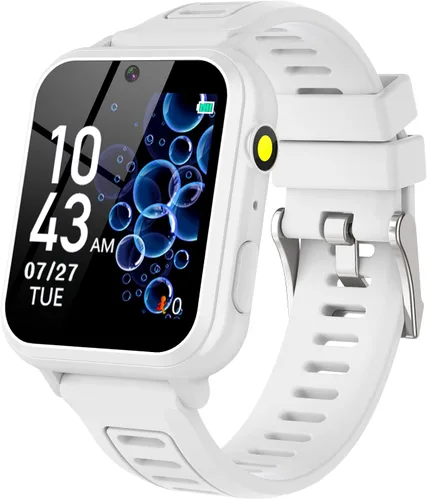 Miniatura 12 de Phyulls Reloj inteligente para niños, reloj inteligente con 39 juegos, cámara, grabadora de video, calculadora de alarma musical, calendario, Negro