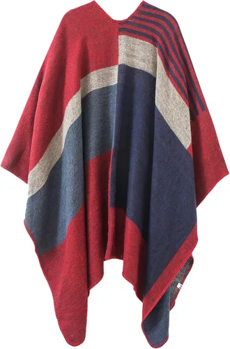 Miniatura 128 de Urban CoCo Poncho de colores para mujer, chal con frente abierto, color en bloques
