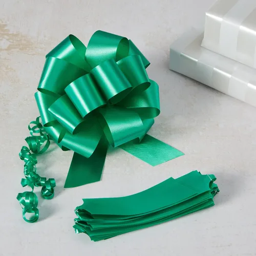 Miniatura 4 de Berwick The Perfect Bow Pull Ribbon, tamaño acabado de 5.5 pulgadas con 20 bucles, verde cítrico, 50 piezas