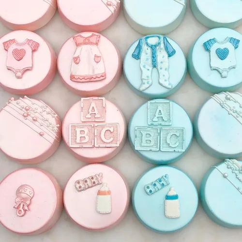 Miniatura 4 de Moldes de silicona para baby shower, pies de bebé, botella de mano, botón de ropa, fondant para decoración de pasteles, decoración de cupcakes