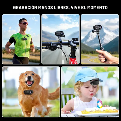 Miniatura 6 de toberto Cámara de acción de pulgar 4K, mini cámara corporal con WiFi, cámara POV de grabación de manos libres magnética de 150°, estabilización EIS
