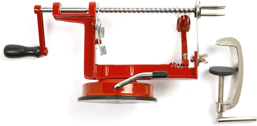 Miniatura 7 de Norpro Apple Master-Apple, papa, parer, rebanador y descorazonador con base al vacío y abrazadera, rojo 865R Rojo