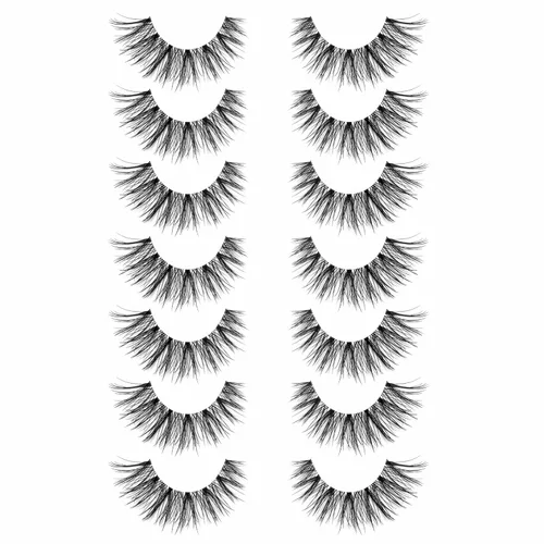Miniatura 15 de Onlyall Pestañas de ojo de gato, pestañas de visón, pestañas esponjosas, pestañas postizas de ojo de gato, pestañas de ojo de zorro, 7 pares F02