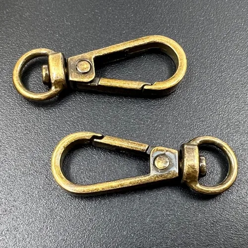 Miniatura 6 de 20 ganchos giratorios de metal de 360° con cierre de langosta, anillo D ancho de 3/8 pulgadas, diámetro interior de 0.394 in, 1.220 in de longitud
