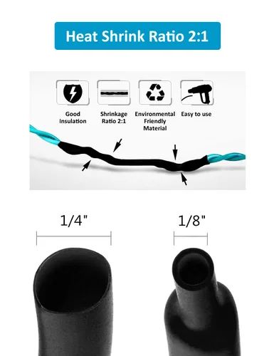 Miniatura 4 de innhom 400 tubos termorretráctiles, tubo termorretráctil, relación 3:1, forro adhesivo, juego de cables eléctricos, protección de aislamiento
