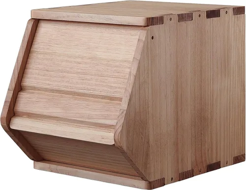 Cofres apilables de madera maciza, contenedores con tapas, caja modular multiusos de madera, organizadores de almacenamiento de armario, gabinete de