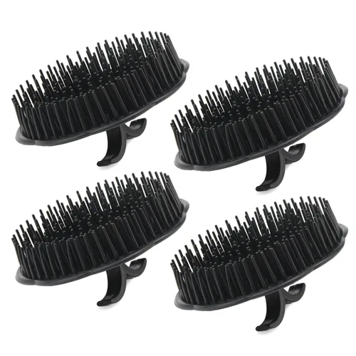 Segbeauty Cepillo de champú para hombre, 4 cepillos de masaje del cuero cabelludo, cepillo de masaje para el cabello, peine de ducha floriado para