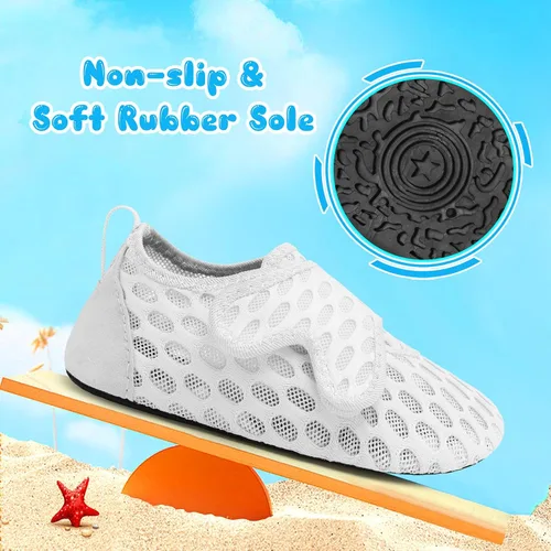 Miniatura 5 de XIHALOOK Zapatos acuáticos para niños y niñas, de secado rápido, para la playa, natación, piscina, zapatos descalzos, calcetines acuáticos