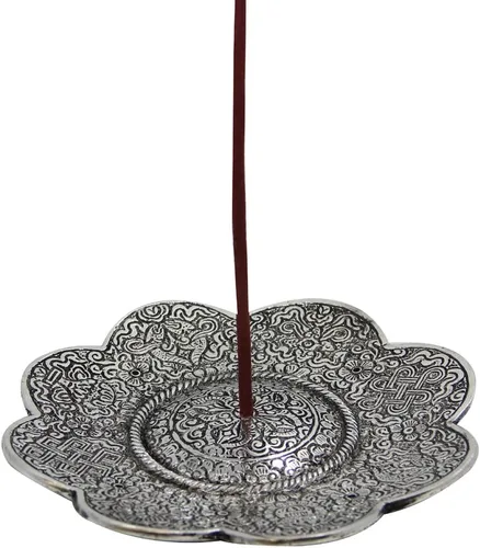 Miniatura 2 de DharmaObjects Quemador de incienso de loto tibetano grande 3 en 1 de 6 pulgadas de diámetro