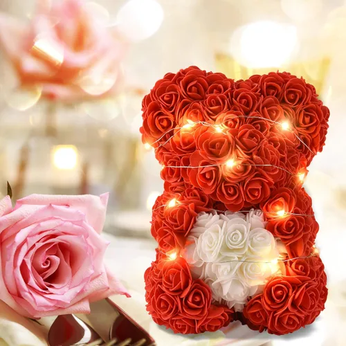 Miniatura 3 de rose bear Regalos para el día de San Valentín para ella regalos de oso de flores de rosas para niñas mujeres madres novias oso de peluche de rosas