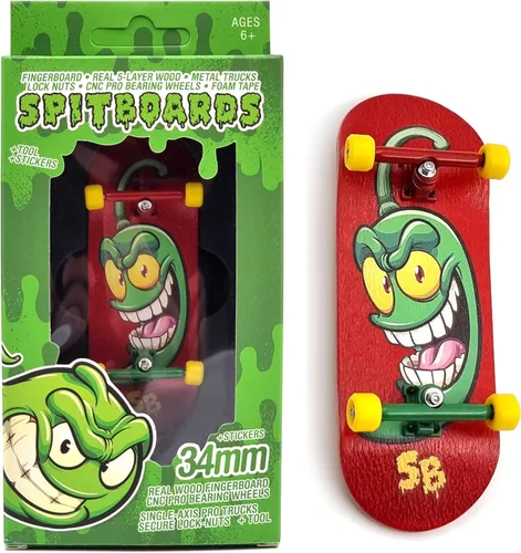 Miniatura 11 de SPITBOARDS® 34mm x 96mm Juego de Diapasón Pro (Completo) Cubierta de Madera Real Camiones Pro con Tuercas de Bloqueo y Bujes Pro Ruedas Pro