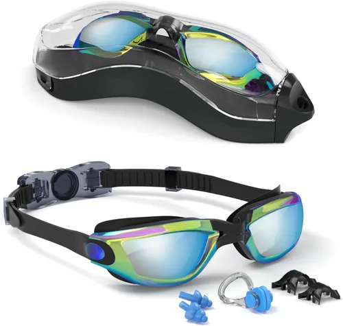 gafas de natación para niños con pinza para la nariz, tapones para los oídos, puente de nariz para niños de 3 a 15 años