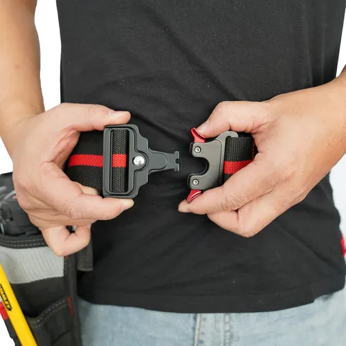 Miniatura 5 de MELOTOUGH Cinturón de nailon de 2 pulgadas con hebilla de metal resistente y liberación rápida para trabajo al aire libre, cinturón para hombre