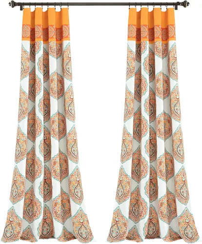 Lush Decor Harley - Par de paneles de cortina para ventana con filtro de luz, 52 pulgadas de ancho x 84 pulgadas de largo, color mandarina, cortinas