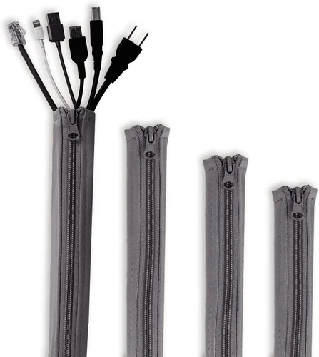 Miniatura 9 de StangH Organizador de mangas para organizar cables, 19 pulgadas, para el hogar y la oficina, con cremallera, organizador de cables, envoltura